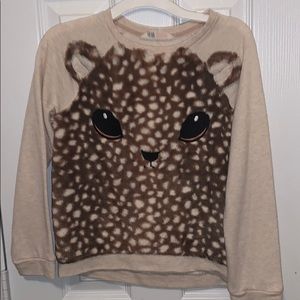 H&M Deer Furry Sweater